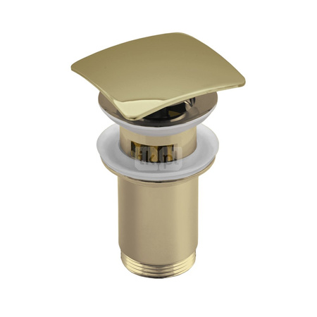 SPPMWK06K Z-r spust.mos. G11/4 do umywalki z przelew.wysoki,z koszem przycisk kwadratowy wypukły złoty