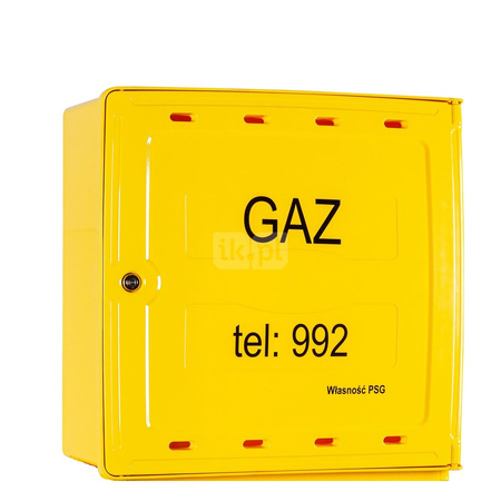 Skrzynka gazowa 600x600x250, wolnostojąca, SX600 - żółta