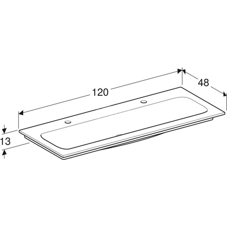 Umywalka iCon meblowa 120 cm, z otworem z lewej i prawej, bez przelewu,