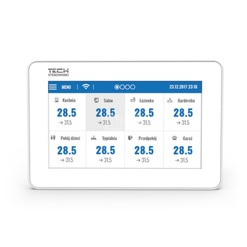 Przewodowy panel kontrolny do listwy L-9R (montaż podtynkowy, kolorowy wyświetlacz) biały, model M-9r