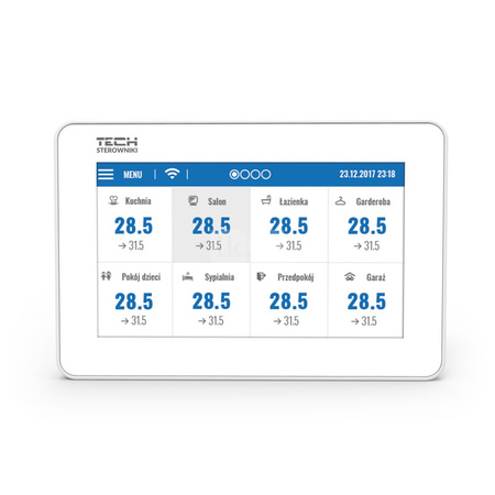 Przewodowy panel kontrolny do listwy L-9R (montaż podtynkowy, kolorowy wyświetlacz) biały, model M-9r
