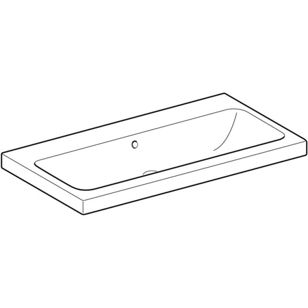 Umywalka iCon Light 90 cm, bez otworu, z przelewem,