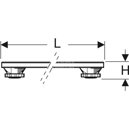 Zestaw nóg i trawersów do brodzików kamienno-żywicznych Geberit, do 140 cm, 3Tr625, wysokość 6-12 cm