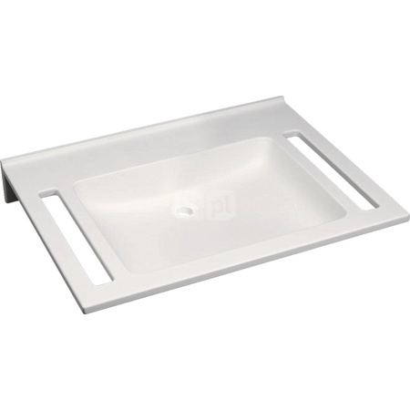 Umywalka Publica, kształt geometryczny, 70 cm, bez barier, z wycięciami