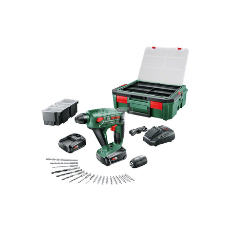 Bosch akumulatorowy młot Uneo Maxx 18V 1x1,5Ah + akcesoria SystemBox