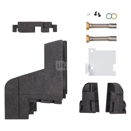 Podłączenie hydrauliczne aroTHERM plus (montaż ścienny), zawiera: karbowane przewody elastyczne DN25 2x90mm(stal nierdzewna),zła