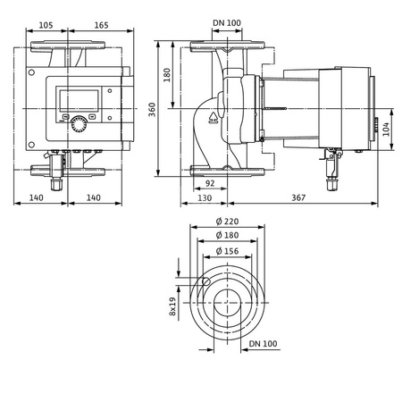 Pompa obiegowa WILO Stratos MAXO 100/0,5-6 PN10-R7 wbudowana 1x230V 50/60 Hz