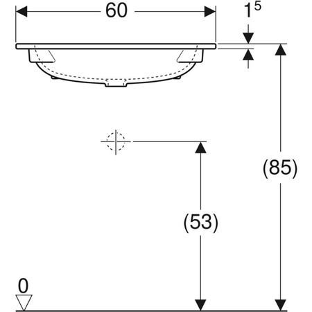 Umywalka iCon meblowa 60 cm, bez otworu, bez przelewu,