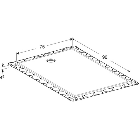 Panel do natrysków bezbrodzikowych Geberit Setaplano 75x90