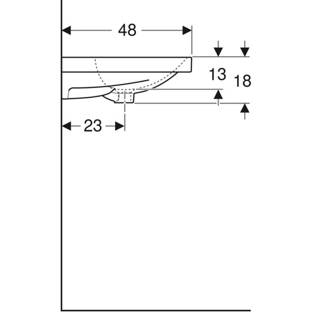 Umywalka Acanto B120cm, bez otworu, bez przelewu