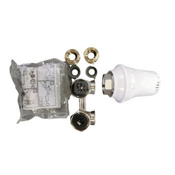 SET INSTALACYJNY (GŁOWICA TER. TC – S4  M30X1,5, DWURUROWY BLOK KURKÓW KĄTOWY ME1/50, NYPLE 1/2" x 3/4", KOMPLET ZŁĄCZA A3 - 16