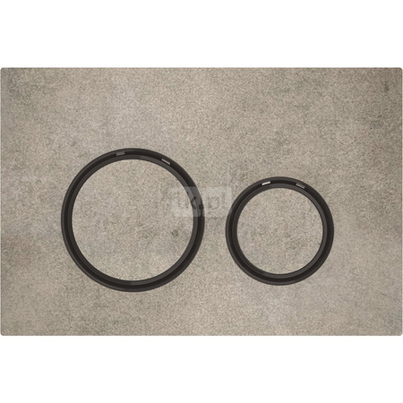 Przycisk uruchamiający Geberit Sigma21, przedni, imitacja betonu, pierścienie: czarny chrom