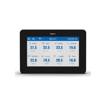 Natynkowy przewodowy panel kontrolny do listwy L-9R (montaż natynkowy, kolorowy wyświetlacz) czarny, model M-9t