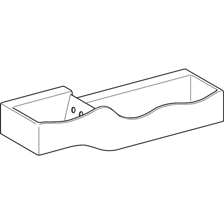 Umywalka dla dzieci Geberit Bambini, B139, do trzech baterii umywalkowych, niższa umywalka po prawej stronie