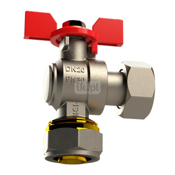 SENA VA30 zawór kulowy, kątowy, 3/4RN x 20 x 2, zaciskowy, do rur wielowarstwowych