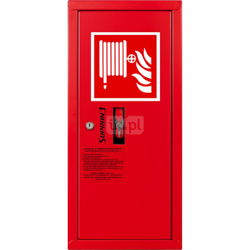 Hydrant DN52 zawieszany boczny ze zwijadłem, wąż 20m, zamek patent, RAL 3000 lewy