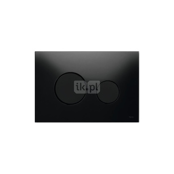 TECEloop - przycisk spłukujący do WC ze szkła - szkło czarne, przyciski czarne