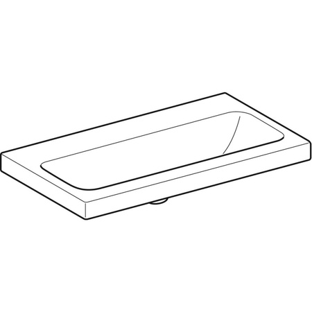 Umywalka iCon Light, krótka 75 cm, bez otworu, bez przelewu,