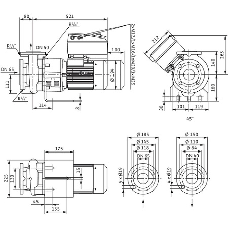 Pompa obiegowa Wilo-CronoBloc BL-E 40/130-3/2-R1 elektronicznie regulowana pompa dławnicowa o konstrukcji typu Inline z przyłączem kołnierzowym i automatycznym dopasowaniem wydajności. Bez czujnika różnicy ciśnień.