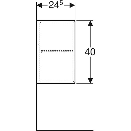 Element boczny iCon 37 cm x 40 cm x 24,5 cm , Dąb / Melamina, struktura drewna