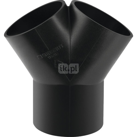 Trójnik 60' GEBERIT HDPE Polietylen75mm x 63mm x 63mm (DN 70 x DN 60 x DN 60) (Króciec z tworzywa sztucznego do spawania/zgrzewania x Króciec z tworzywa sztucznego do spawania/zgrzewania x Króciec z tworzywa sztucznego do spawania/zgrzewania)