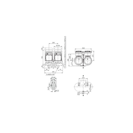 Pompa obiegowa WILO VeroTwin-DP-E typu in-line z silnikiem znormalizowanym 50/60 Hz 2900obr/min
