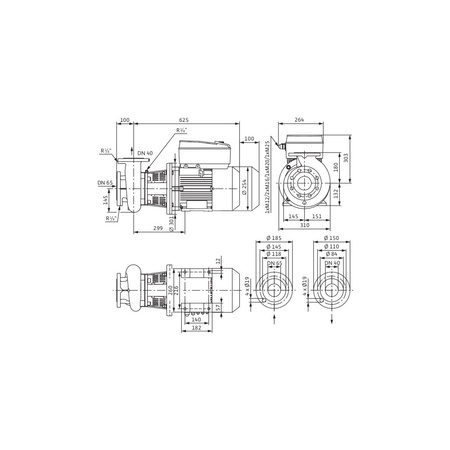 Pompa obiegowa Wilo-CronoBloc BL-E 40/180-7,5/2-R1 elektronicznie regulowana pompa dławnicowa o konstrukcji typu Inline z przyłączem kołnierzowym i automatycznym dopasowaniem wydajności. Bez czujnika różnicy ciśnień.