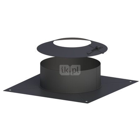 Króciec dylatacyjny Ø60mm z kołnierzem malowany na czarno