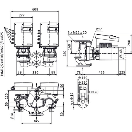 Pompa obiegowa WILO Stratos GIGA-D typu in-line z silnikiem znormalizowanym 50/60 Hz 4620obr/min