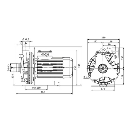 Pompa obiegowa Wilo-BAC 40-125-0.75_71/2-DM/R-2-IE3, dławnicowa o konstrukcji blokowej z przyłączem Victaulic. Zmniejszenie kosztów cyklu życia pompy dzięki optymalizacji sprawności. Korpus pompy wykonany z tworzywa sztucznego.