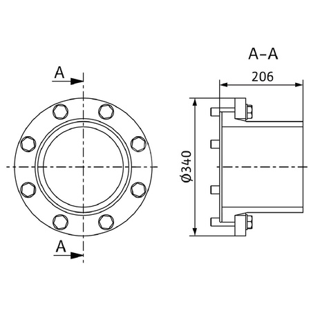 Króciec kołnierzowy DN 200/PE-HD 225x13