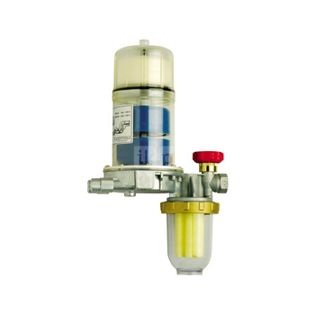 Odpowietrznik oleju zintegrowany z filtrem FloCo-Top-K zawór odcinający obudowa z tworzywa sztucznego 2 x 3/8 GZ od strony palnika 1 x 3/8 GW od strony zbiornika