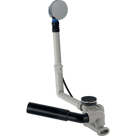 Zestaw odpływowo-przelewowy do wanien, z korkiem automatycznym, kompletny, chrom bł.