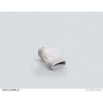 Łącznik przejściowy giętki, prosty do przejścia z przewodu okrągłego Ø92/75 mm na kanał płaski 52x132 mm, wykonany w postaci ksz