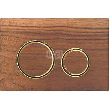 Przycisk uruchamiający Geberit Sigma21, przedni, amerykański orzech włoski, pierścienie: mosiądz
