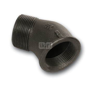 Kolano 45' SANHA 121# Żeliwo 3/4'' x 3/4'' (GW x GZ) - Czarny