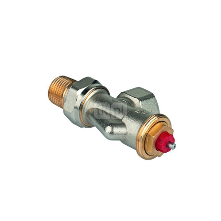 Zawór termostatyczny, osiowy, wkładka FX, 3/8", gwint wewnętrzny, ze złączką do grzejnika z uszczelnieniem metal-metal