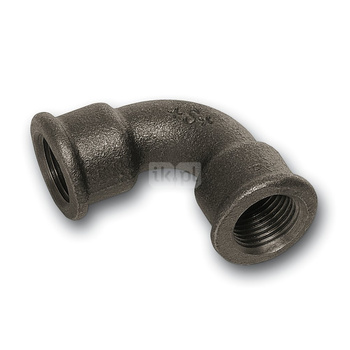Łuk 90' SANHA 2# Żeliwo 1 1/4'' x 1 1/4'' (GW x GW) - Czarny