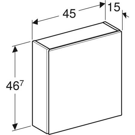 Górna szafka iCon kwadratowa, z jednymi drzwiami 45 cm x 46,7 cm x 15 cm, Lava / Lakierowany matowy