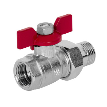 TURIA 3000 zawór kulowy, 3/4 GZ x 3/4RN, z półśrubunkiem, uchwyt motylkowy