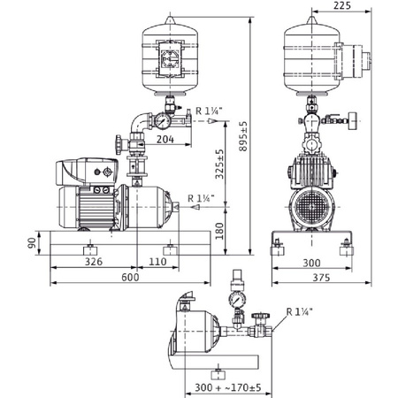 Hydrofor WILO Comfort-Vario COR-1 MHIE częstotliwość 50 Hz, prędkość obrotowa 3500obr/min
