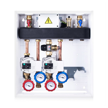 Grupa pompowa VITZONE 130 - 1 bezpośredni pompowy obieg grzewczy, bez podmieszania + 1 obieg grzewczy z zaworem termostatycznym