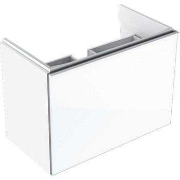 Dolna szafka pod umywalkę Acanto, B75, z jedną szufladą i jedną szufladą wewnętrzną, krótka, syfon oszczędzający przestrzeń, bia