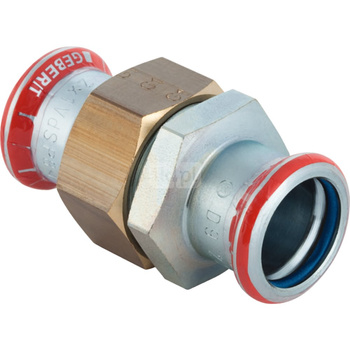 Śrubunek GEBERIT Mapress C-Stahl FKM Stal Ocynk x Stal 15mm x 15mm (Mufa zaciskowa x Mufa zaciskowa)