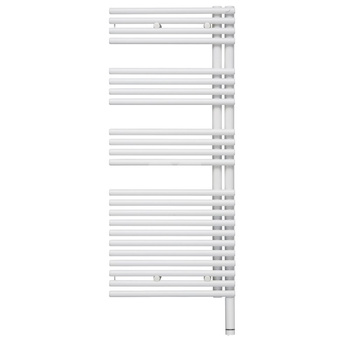 Grzejnik Zehnder Forma Asym LFAR-170-050-05 - 496 mm, Kolor Biały (RAL 9016), Typ złącza Code S067, Konsole ścienne towel radiator, Ilość zest. naściennych 4