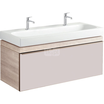 Szafka Citterio pod umywalkę 120 cm, dąb jasny/szkło taupe