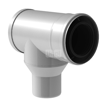 Trójnik 87st. podłączeniowy fi80/125mm-fi60/100mm z rewizją biały