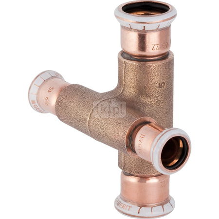 Złącze czwórnik GEBERIT Mapress Kupfer 18mm x 15mm x 18mm x 15mm (DN 15 x DN 12 x DN 15 x DN 12)