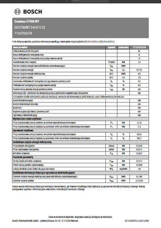 JUNKERS BOSCH kocioł GC5700iWT 24/42S z zasob.42L