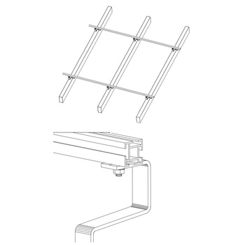 Zestaw VHRC do montażu na dachu skośnym 30-65° 3 kolektorów słonecznych płaskich, pionowych, o powierzchni 2,0 m² - dachówka ceramiczna